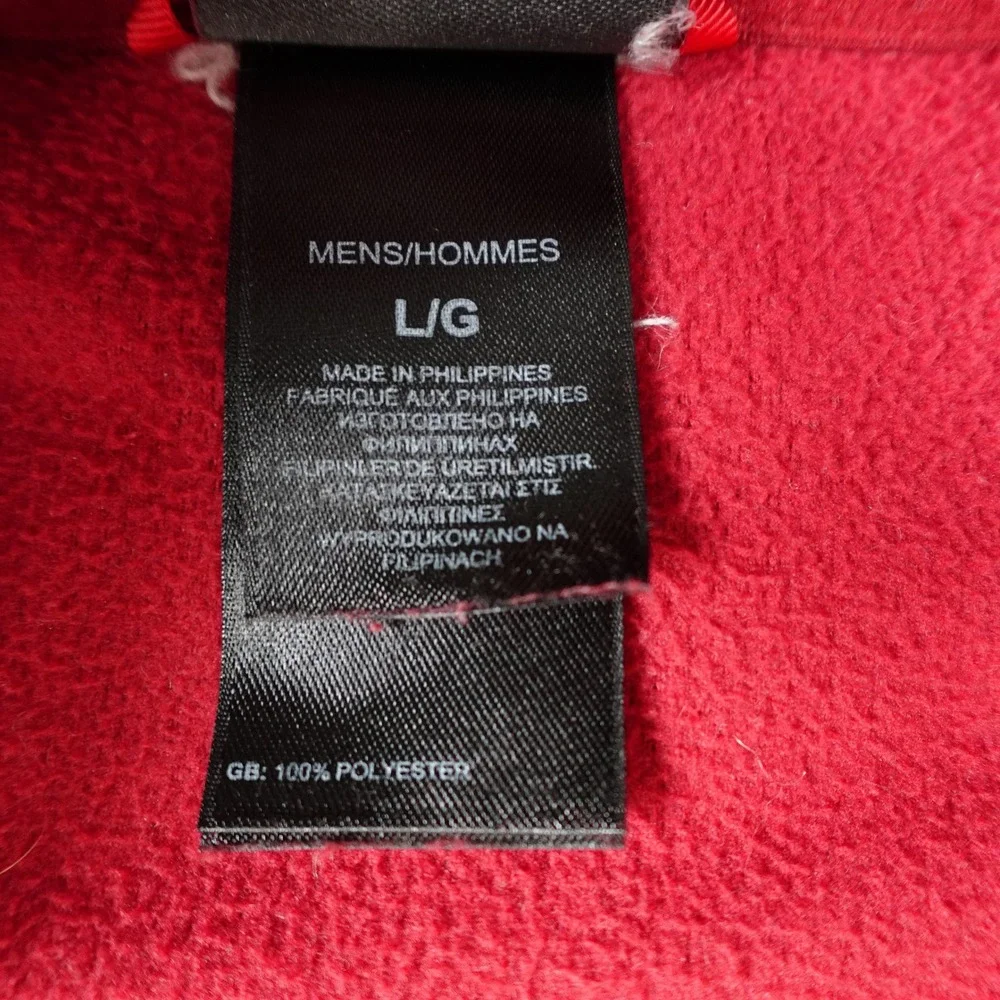 The North Face Pullover Mens Large Red Polartec‎ Fleece 1/4 Zip Logo Sweatshirt